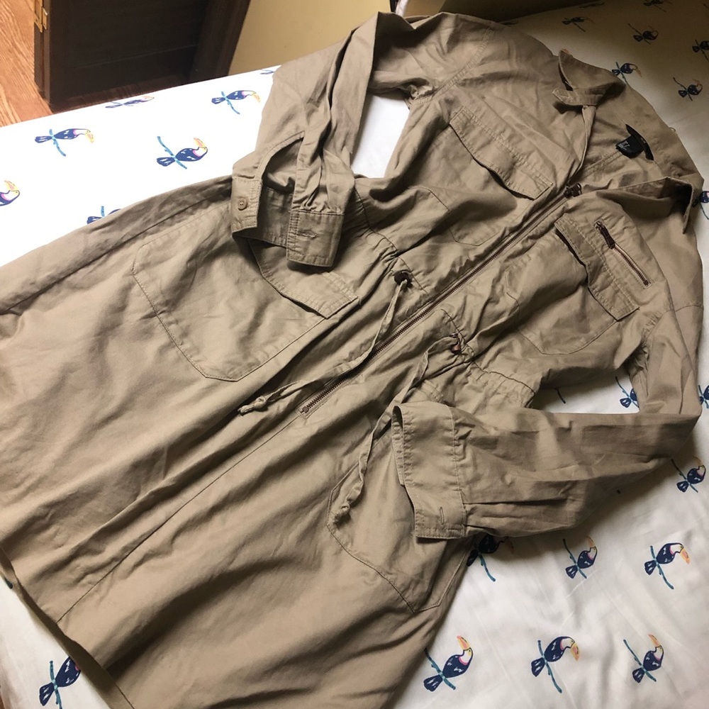 H&M Tan Long Sleeves Utility Style Mini Dress